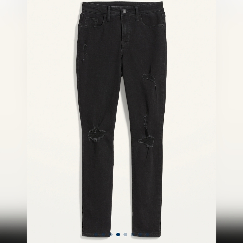 Size 8 Old Navy High-Waisted Pop Icon Black Ripped Skinny Jeans